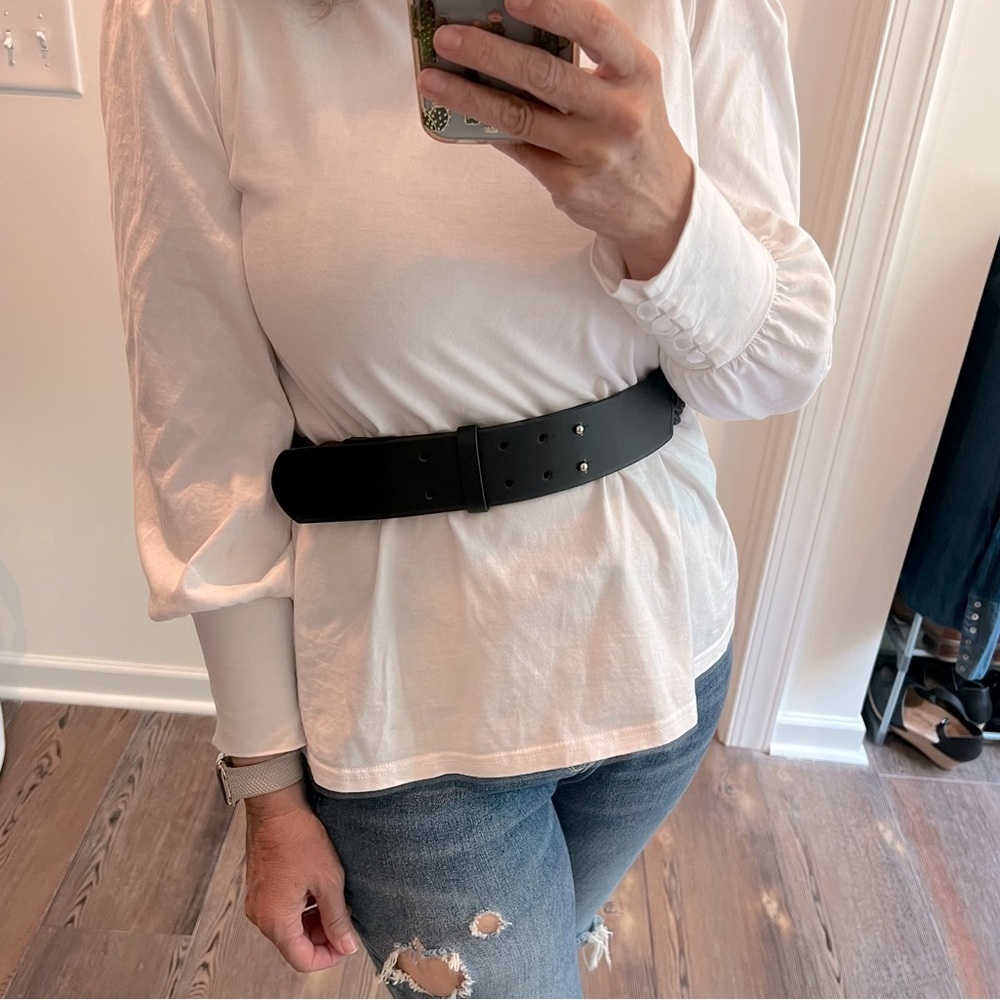 Black rubber braided Wide Belt size medium